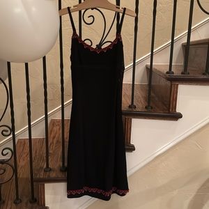 VINTAGE Betsey Johnson Black Beautifully Beaded Slip Dress Size M.